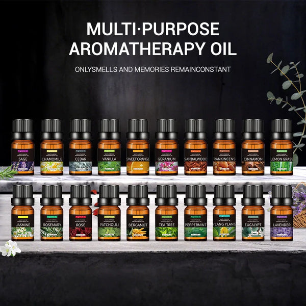 🌿 Essential Oils Aromatherapy – 20 Unique Scents