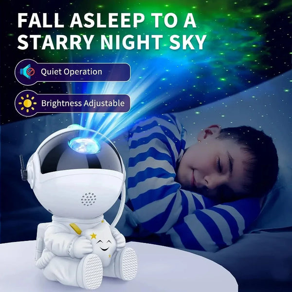 🚀 Astronaut LED Projector – 360° Starry Sky & Galaxy Light